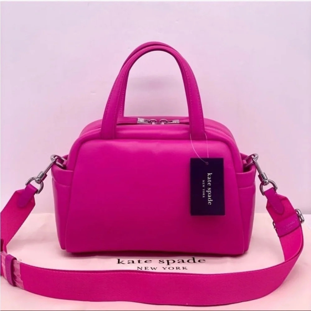 Kate Spade Puffed Satchel Crossbody Vivid Snapdragon